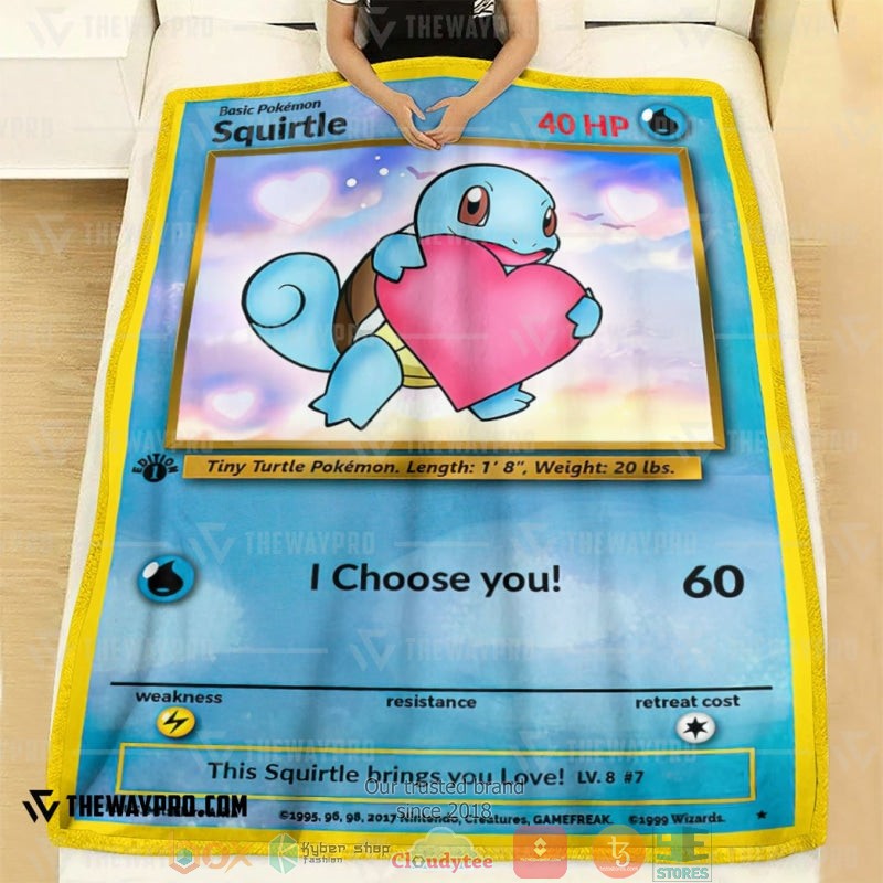 NEW Pokemon Squirtle I Choose You Blanket 3 Anime Pokemon Squirtle I Choose You Soft Blanket 1 2