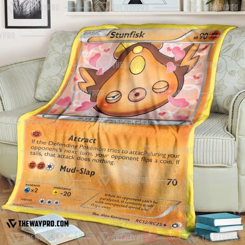 Anime Pokemon Stunfisk Legendary Treasures Blanket