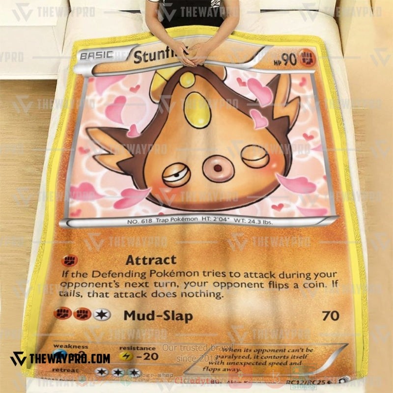 Anime Pokemon Stunfisk Legendary Treasures Blanket 1