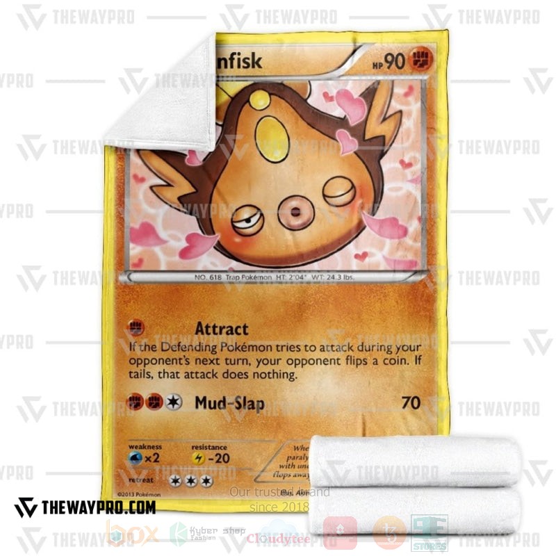 BEST Pokemon-Anime Stunfisk Legendary Treasures Blanket Fleece 3 Anime Pokemon Stunfisk Legendary Treasures Blanket 1 2