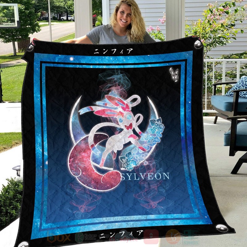 BEST Anime Pokemon Sylveon Spirit Quilted Fabric 6 Anime Pokemon Sylveon Spirit Quilt 1 2 3 4 5