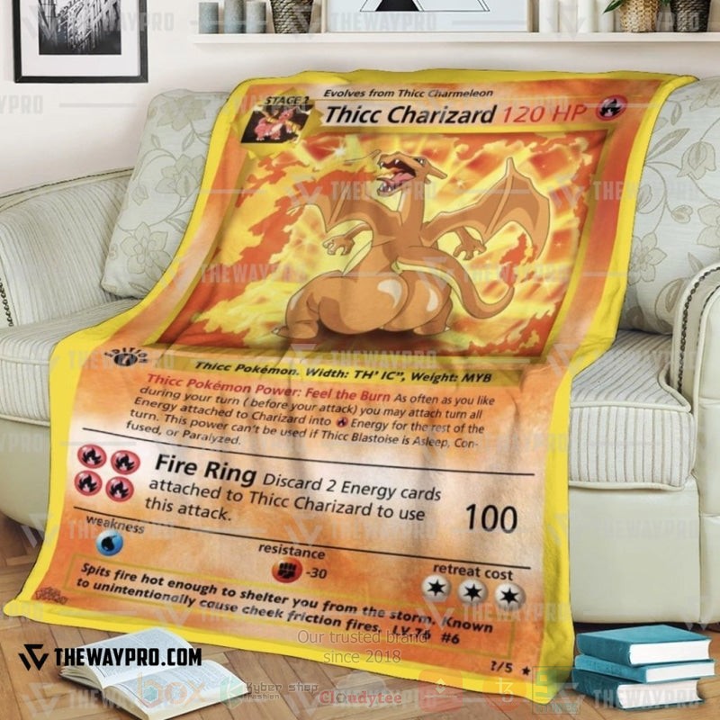 Anime Pokemon Thicc Charizard Blanket