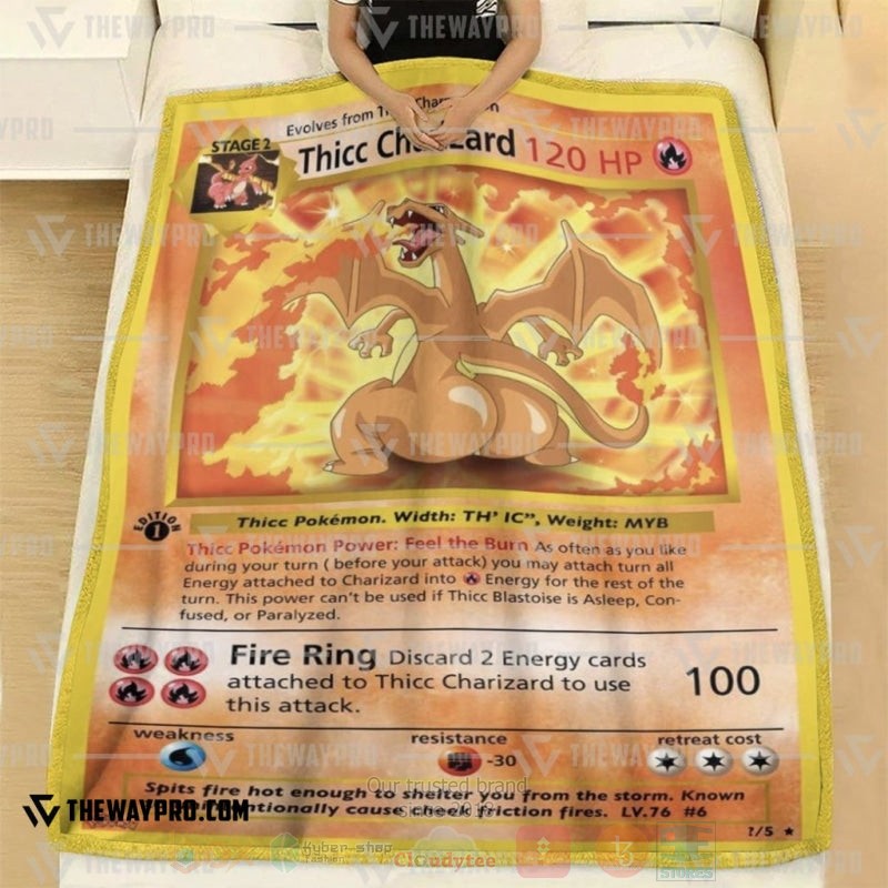 Anime Pokemon Thicc Charizard Blanket 1