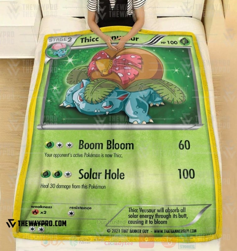 Anime Pokemon Thicc Venusaur Blanket 1