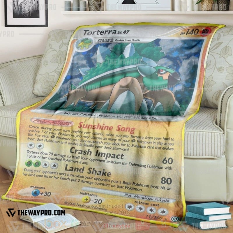 Anime Pokemon Torterra LV 47 Blanket