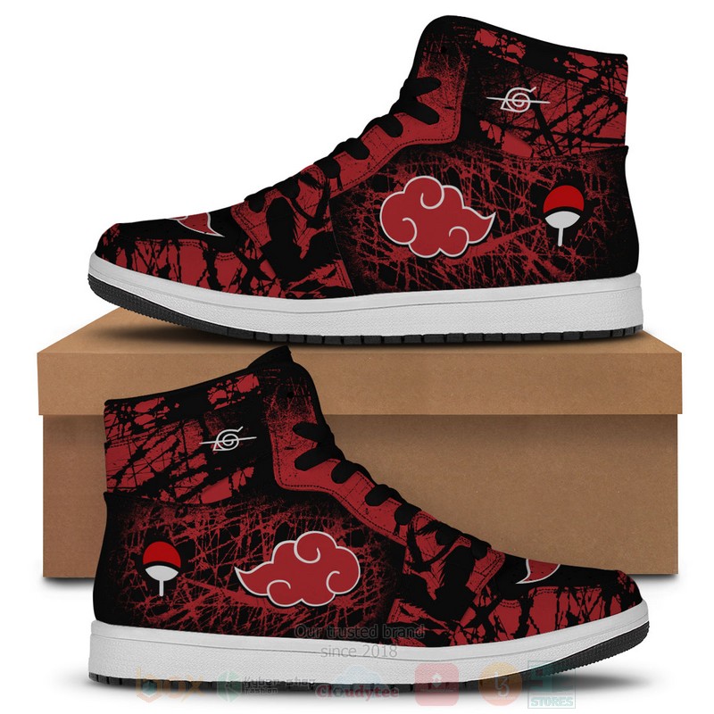 Anime Red Clouds Air Jordan High Top Shoes