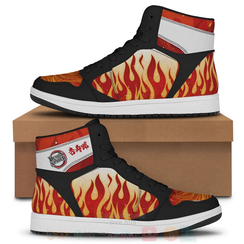Anime Rengoku Fire Skill Air Jordan High Top Shoes