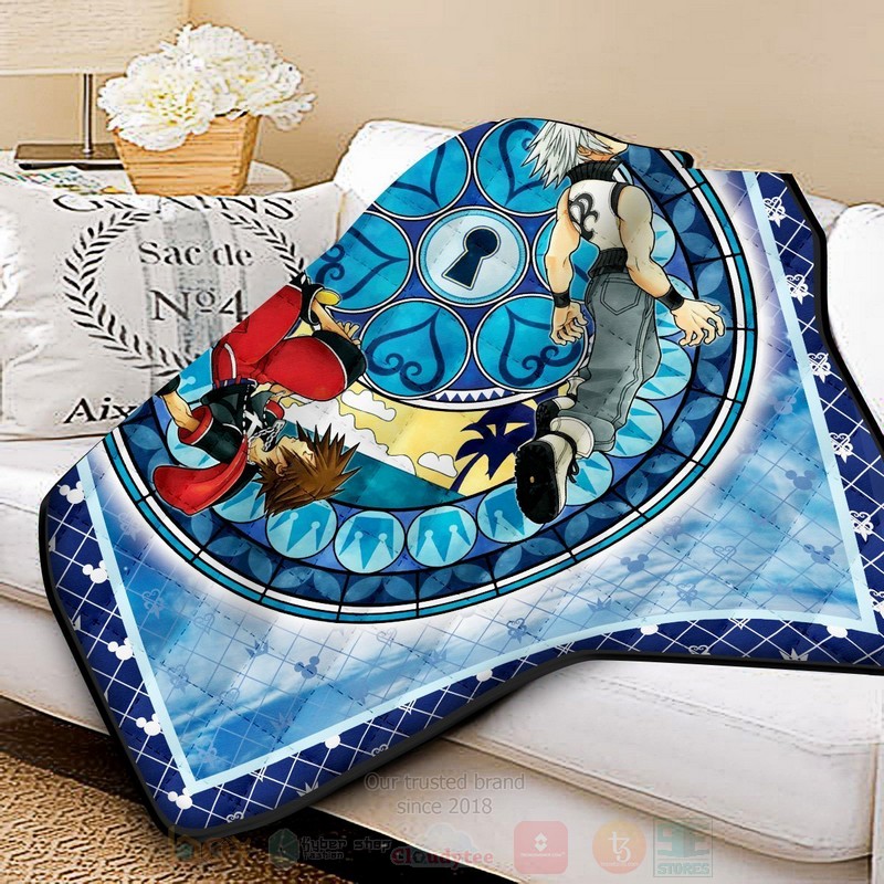 BEST Anime Riku and Sora Quilted Fabric 2 Anime Riku and Sora Quilt 1