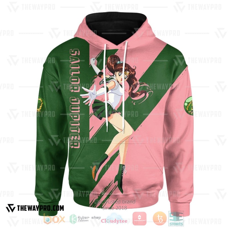 NEW Sailor Jupiter Full Printed 3D Hoodie 3 Anime Sailor Jupiter Hoodie 1 2