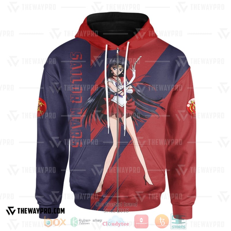 NEW Sailor Mars Full Printed 3D Hoodie 4 Anime Sailor Mars Hoodie 1 2 3
