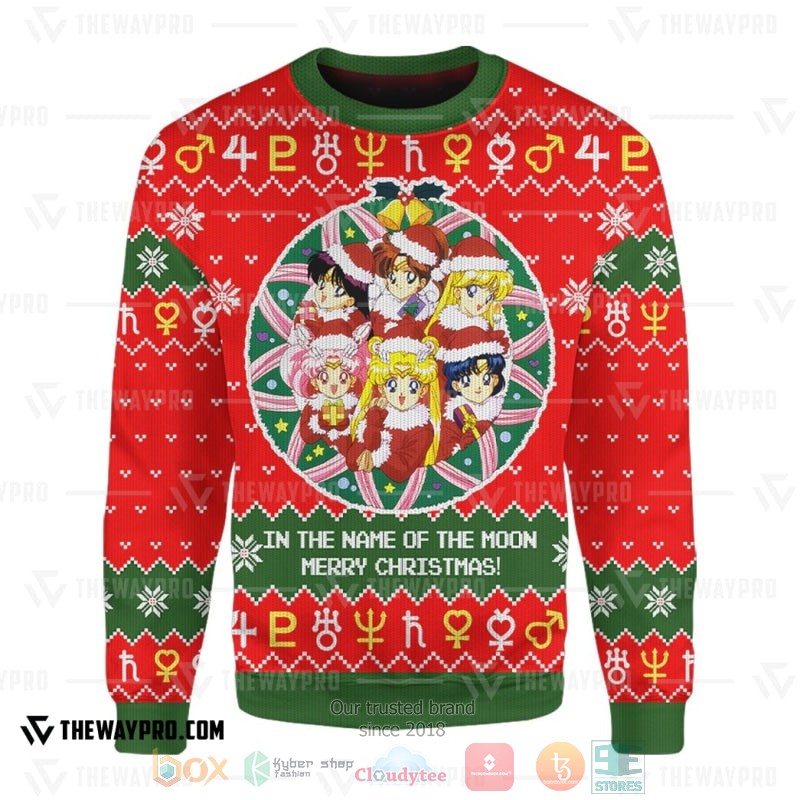 NEW Sailor Moon In The Name of The Moon Merry Sweater 5 Anime Sailor Moon In The Name of The Moon Merry Christmas Sweater 1 2 3 4