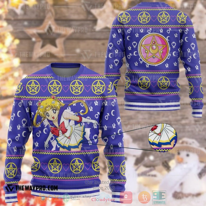 Anime Sailor Moon purple Christmas Sweater