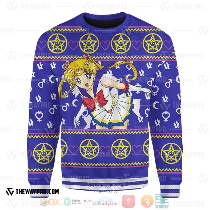 NEW Sailor Moon purple Sweater 5 Anime Sailor Moon purple Christmas Sweater 1 2 3 4