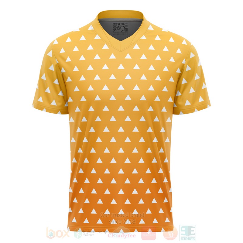 BEST Anime Zenitsu Agatsuma Demon Slayer All Over Print Football Jersey 3 Anime Zenitsu Agatsuma Demon Slayer Football Jersey