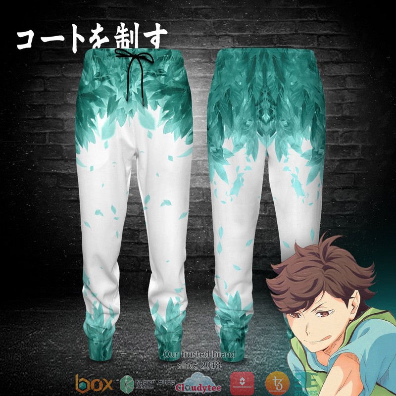 Aoba Johsai Green Leaf Jogger Pants