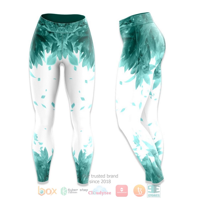 Aoba Johsai Green Leaf Unisex Leggings
