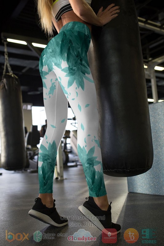 Aoba Johsai Green Leaf Unisex Leggings 1 2 3 4 5 6 7 8