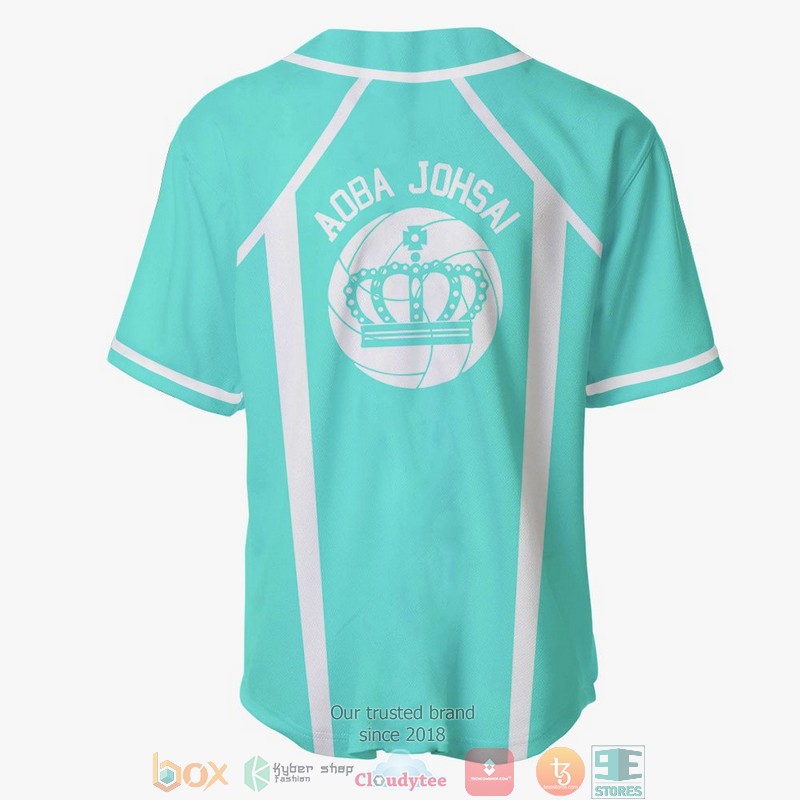 Aoba Johsai Haikyuu Cyan Baseball Jersey Shirt 3 Aoba Johsai Haikyuu Cyan Baseball Jersey Shirt 1 2