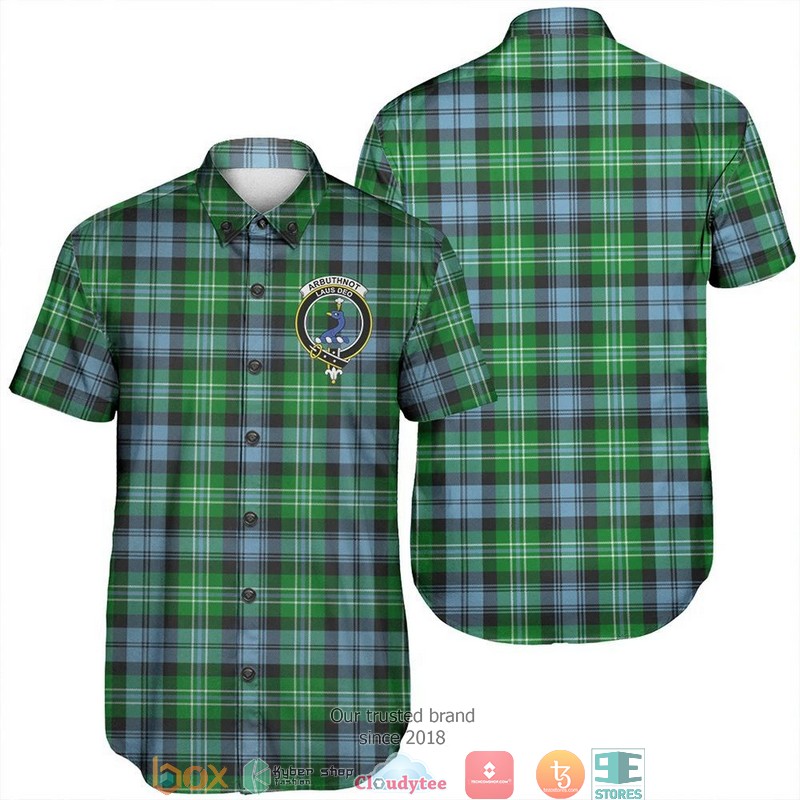 Arbuthnot Ancient Tartan Crest Short Sleeve Hawaiian Shirt