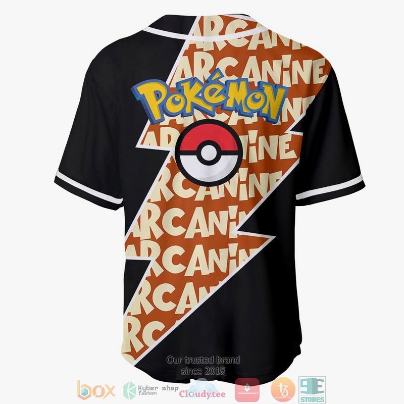Arcanine Pokemon Baseball Jersey Shirt 3 Arcanine Pokemon Baseball Jersey Shirt 1 2