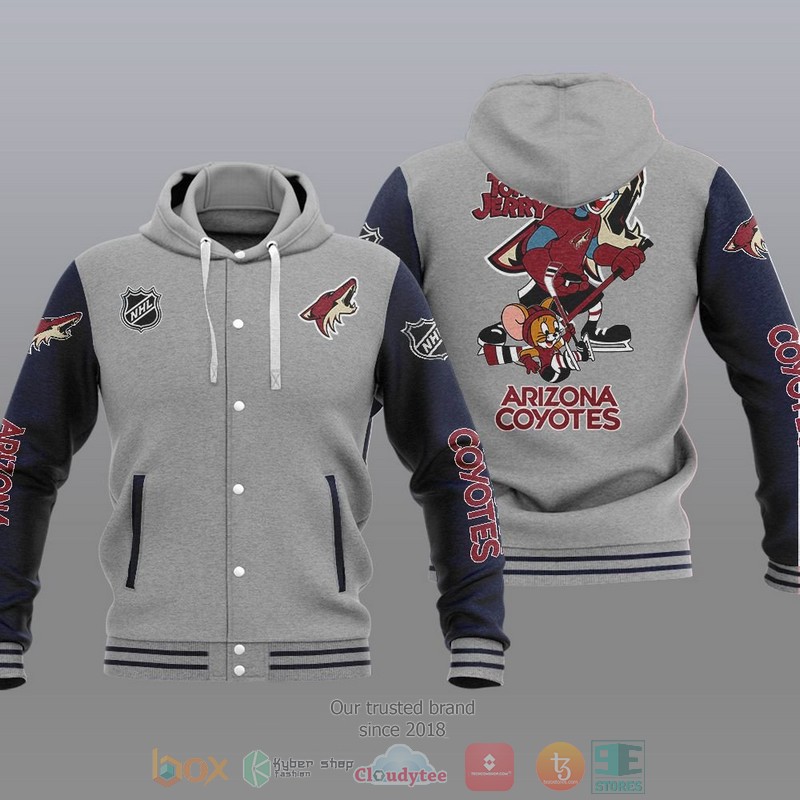 Arizona Coyotes NHL Tom And Jerry Baseball Hoodie Jacket 1
