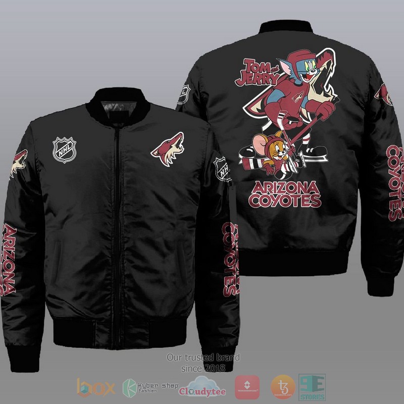 NEW Arizona Coyotes NHL Tom And Jerry Bomber Jacket 6 Arizona Coyotes NHL Tom And Jerry Bomber Jacket