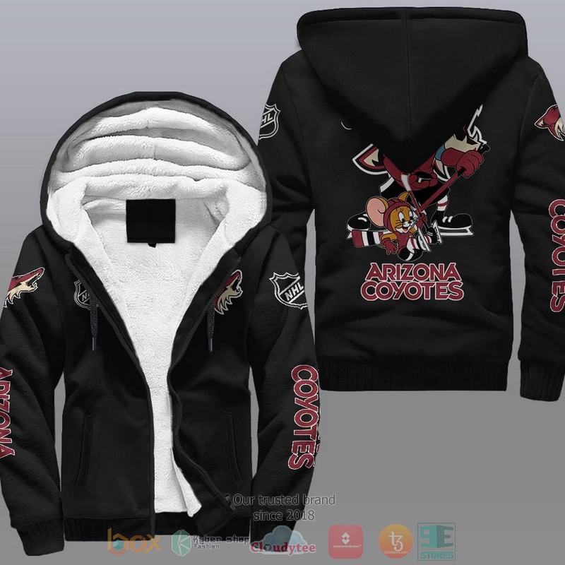 NEW Arizona Coyotes NHL Tom And Jerry Fleece Hoodie Jacket 9 Arizona Coyotes NHL Tom And Jerry Fleece Hoodie