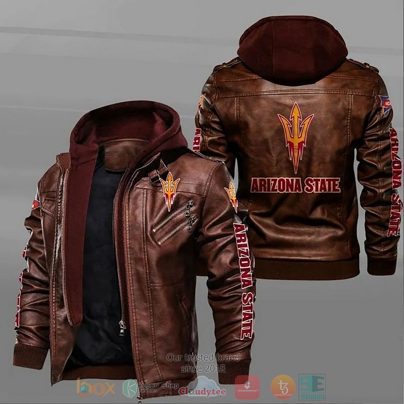 BEST NCAA Arizona State Sun Devils Football Leather Jacket 2 Arizona State Sun Devils Football NCAA Leather Jacket 1