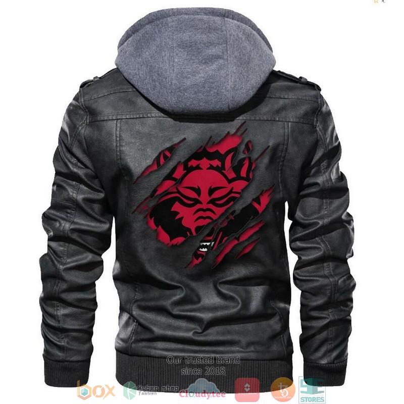 Arkansas State Red Wolves NCAA Black Leather Jacket