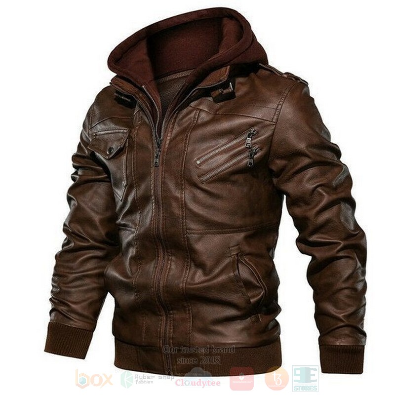 Arkansas State Red Wolves NCAA Brown Motorcycle Leather Jacket 1 2 3 4