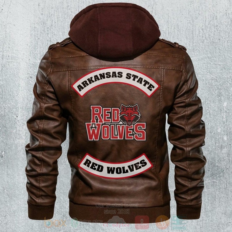 Arkansas State Red Wolves NCAA Football Motorcycle Leather Jacket