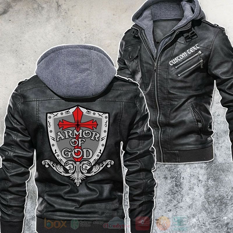 Armor of God Cross Custom Your Name Leather Jacket