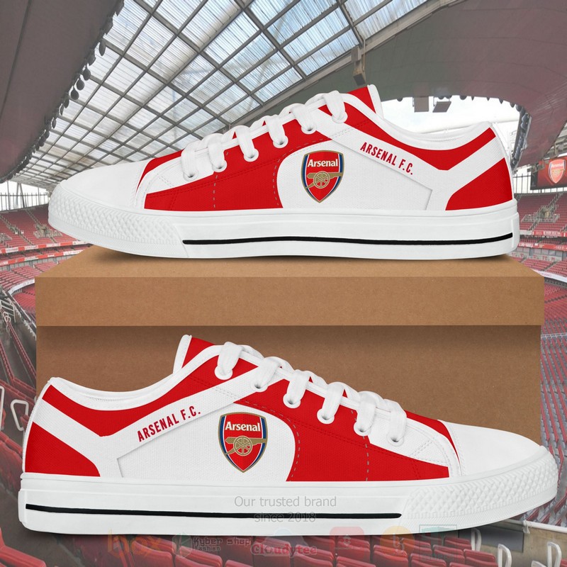 Arsenal F C Black White Low Top Canvas Shoes 1