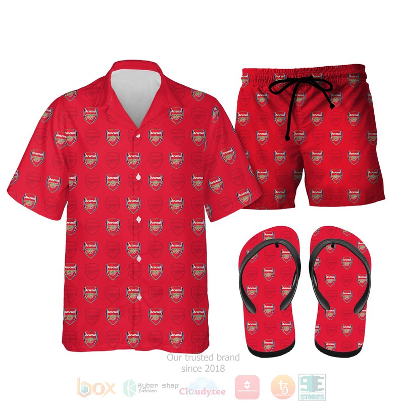 Arsenal FC Hawaiian Shirt Short Flips Flops
