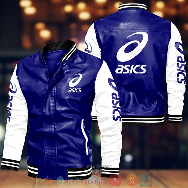 Asics Leather bomber jacket