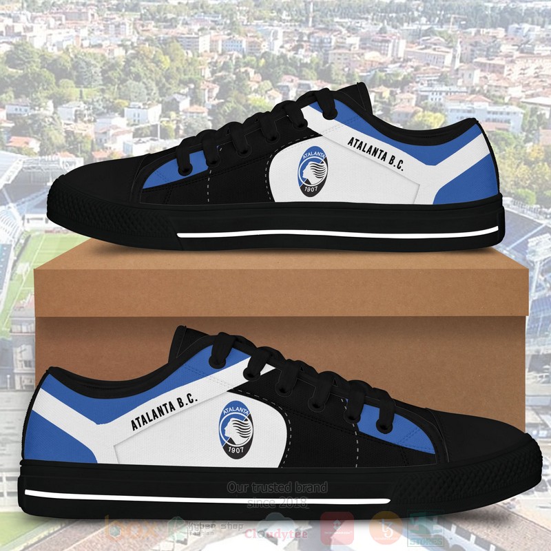 Atalanta B C Black White Low Top Canvas Shoes