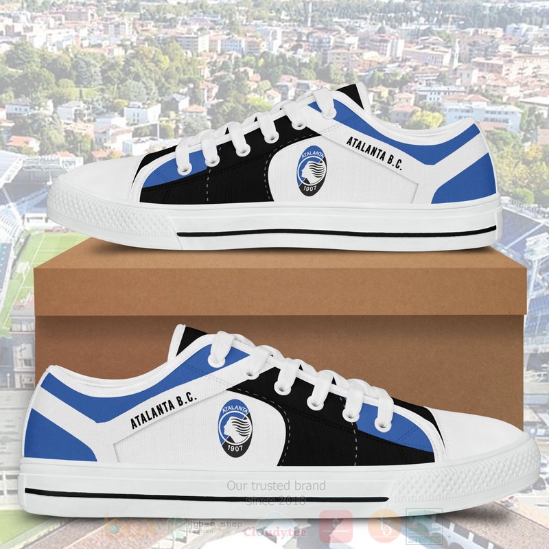 Atalanta B C Black White Low Top Canvas Shoes 1