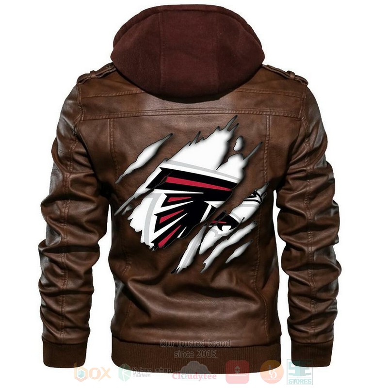 Atlanta Falcons NFL Football Sons of Anarchy Brown Motorcycle Leather Jacket