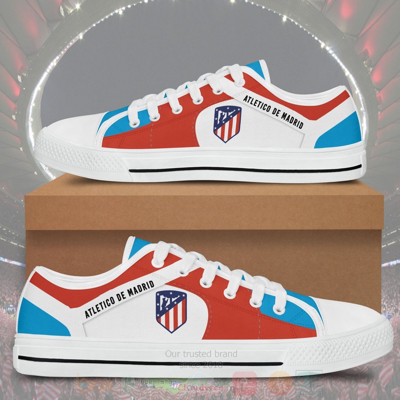 Atletico de Madrid Black White Low Top Canvas Shoes 1