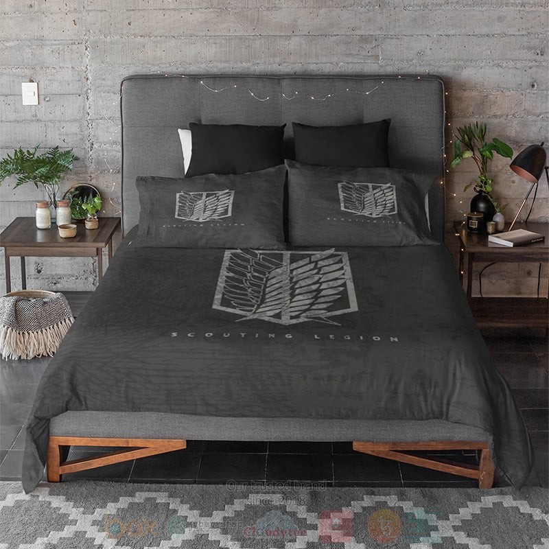 Attack on Titan Dark Sketch Splatter Anime Bedding Set 1