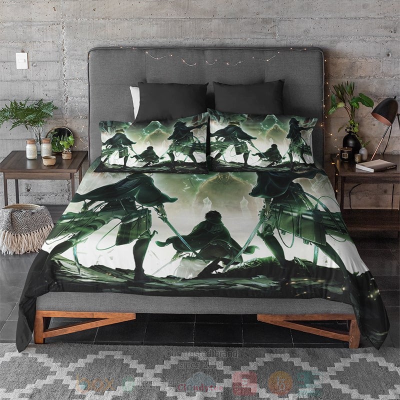 Attack on Titan Survey Corp ODM Gear Eren Mikasa Bedding Set 1