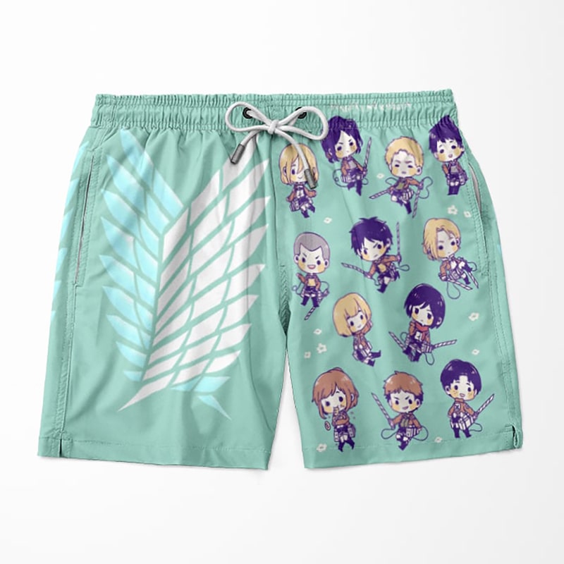 AttackonTitanCoolChibiSurveyCorpsBrushedSwimTrunkfront min min 800x