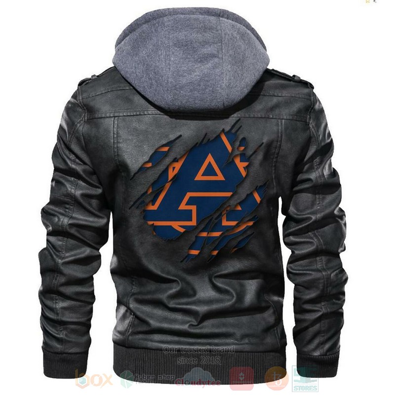 Auburn Tigers NCAA Black Motorcycle Leather Jacket