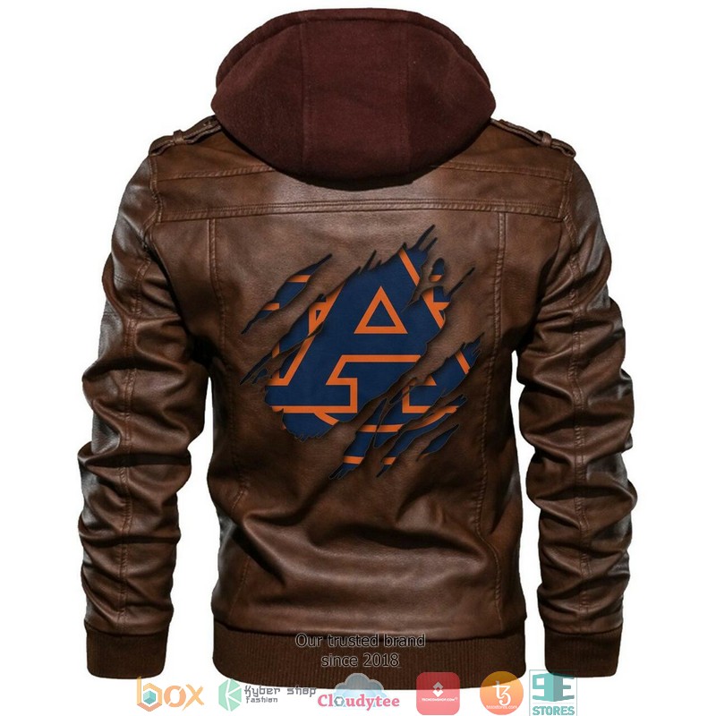Auburn Tigers NCAA Brown Motorcycle Leather Jacket