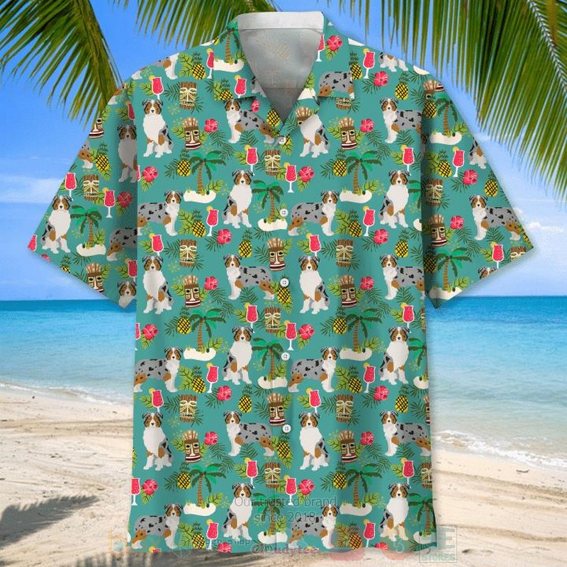 BEST Australian Shepherd All Over Print Aloha Shirt 1 Australian Shepherd Short Sleeve Hawaiian Shirt