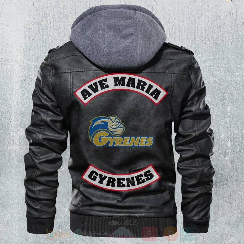 Ave Maria Gyrenes NCAA Footballs Black Leather Jacket