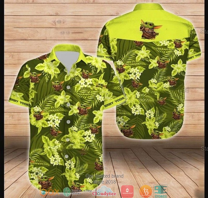 Baby Yoda Star Wars Movie Short Sleeve Hawaiian Shirt 2 Baby Yoda Star Wars Movie Short Sleeve Hawaiian Shirt