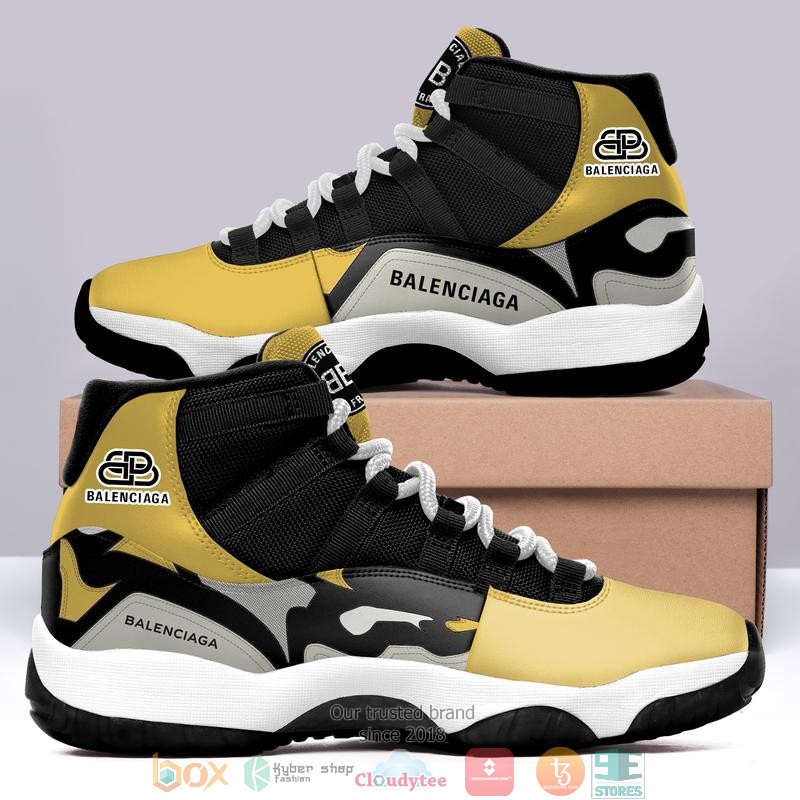 Balenciaga black yellow Air Jordan 11 Sneaker Shoes