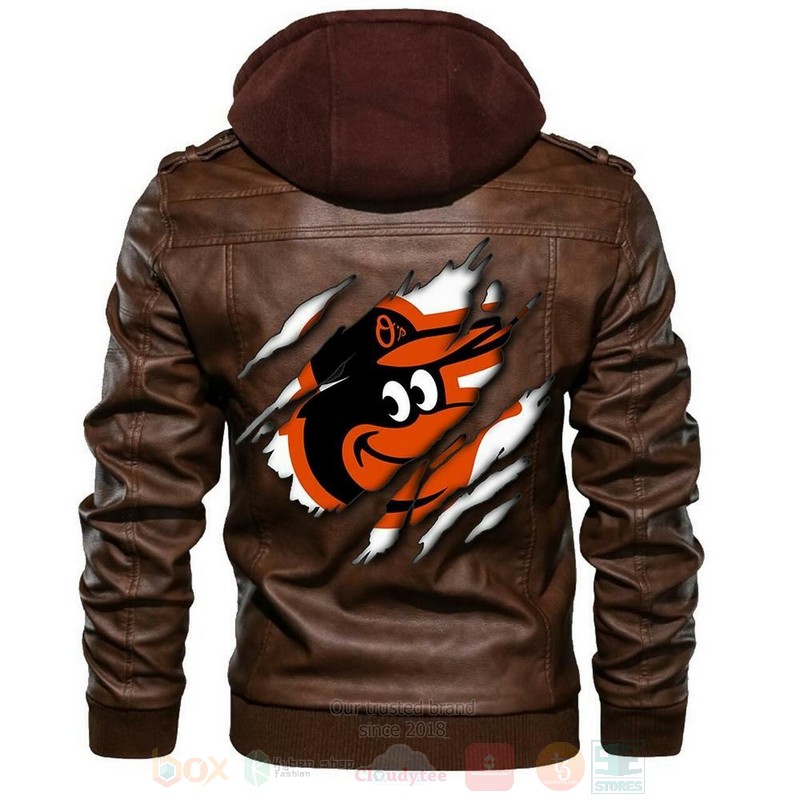 Baltimore Orioles MLB Baseball Sons of Anarchy Browns Leather Jacket