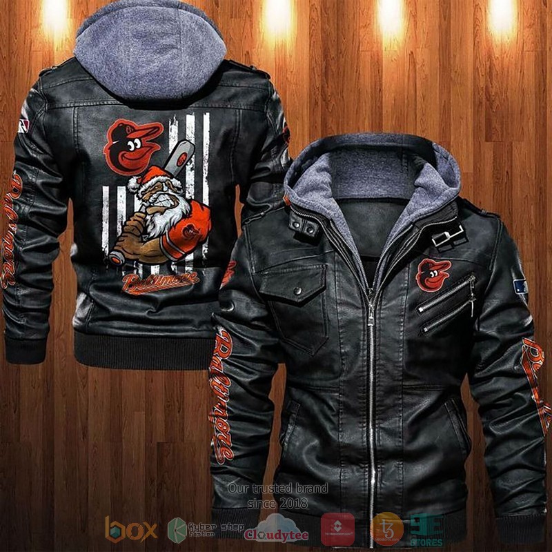 Baltimore Orioles MLB Santa Claus Leather Jacket